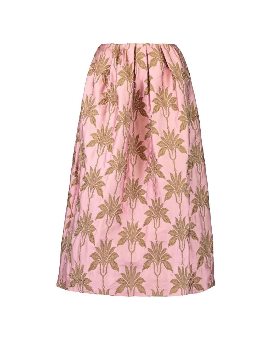 ODEEH Pink Midirock Mit Blumenmuster
