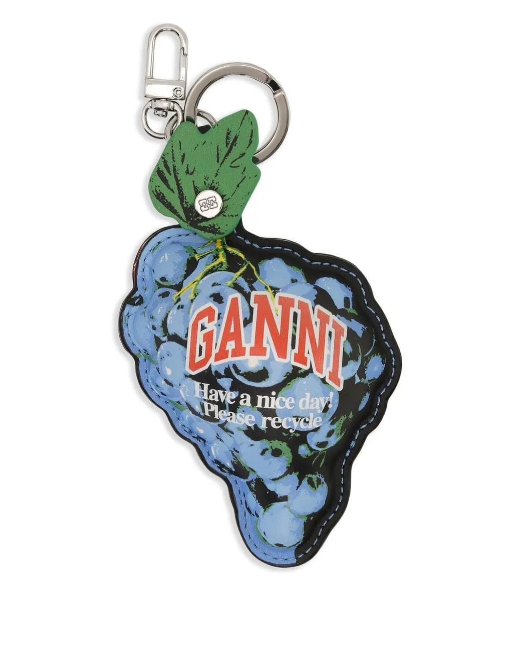 Ganni Blue Logo Keyring