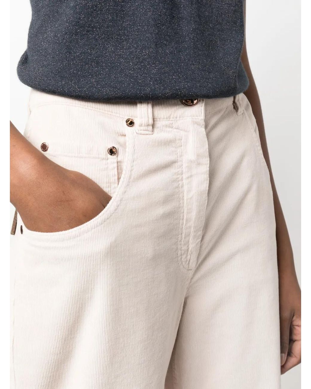 Brunello Cucinelli Pink High-Waist Wide-Leg Jeans