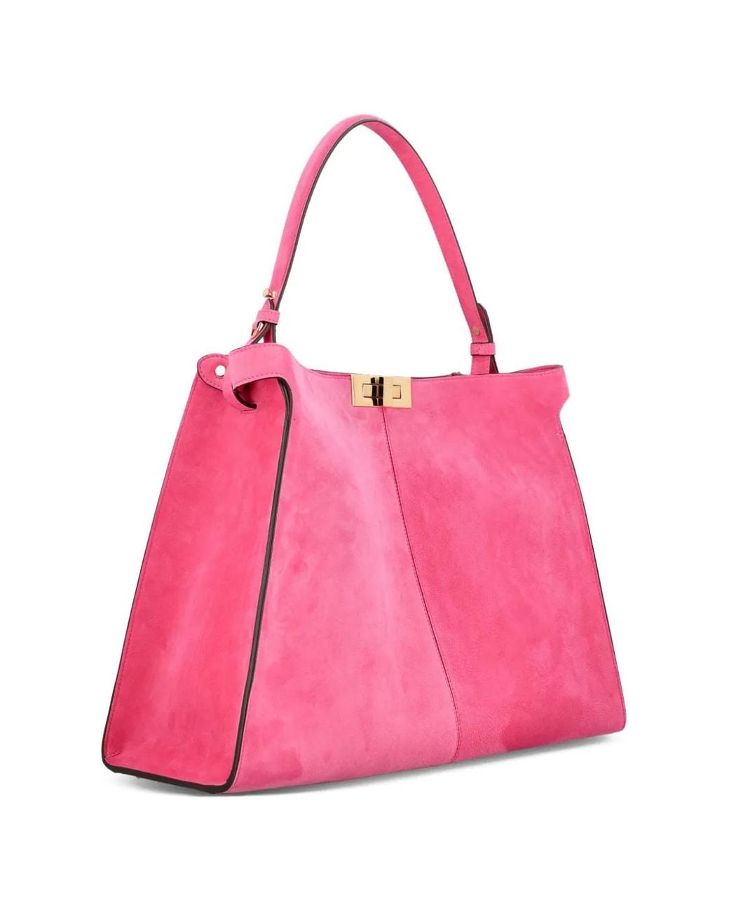 Fendi Pink Large Way Lock-Detail Tote Bag