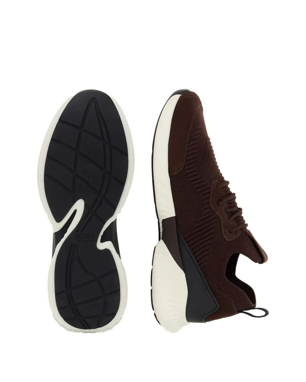 Boggi Brown Willow Wool-Blend Sneakers for men