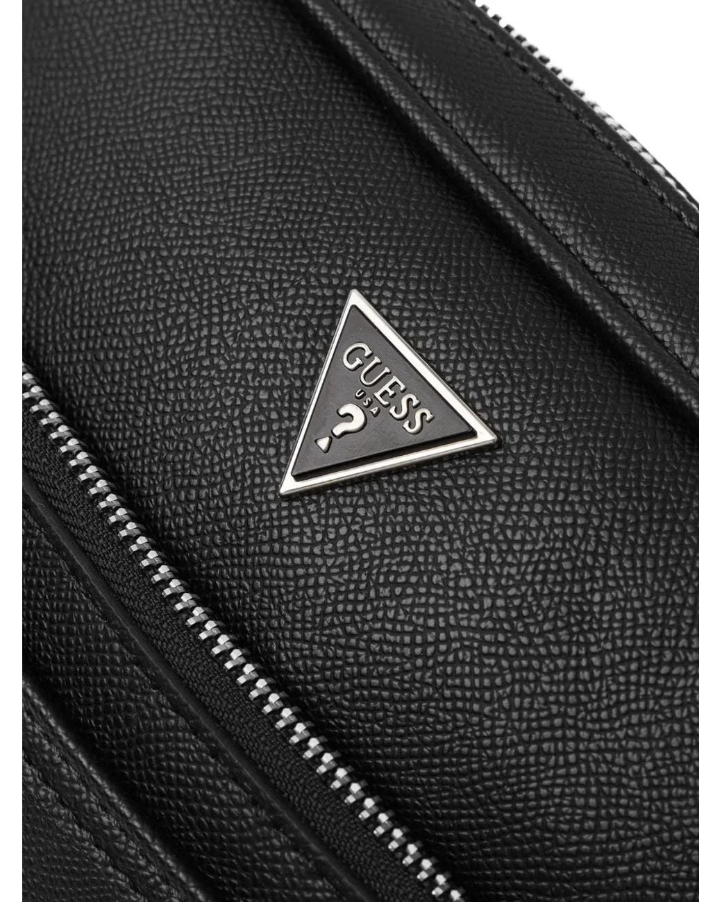 Marsupio Con Placca Logo di Guess in Black da Uomo