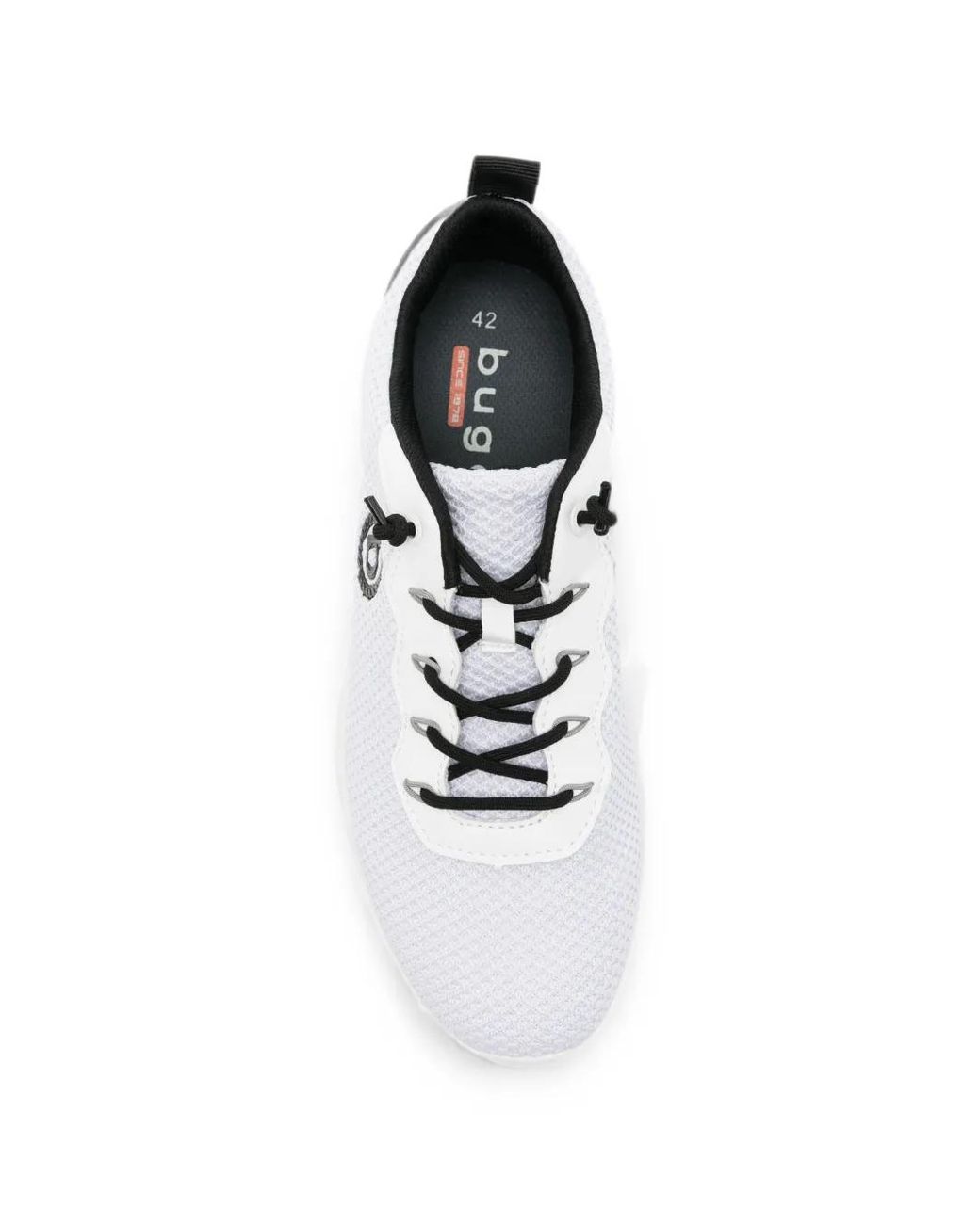 Bugatti White Logo-Embroidered Mesh Sneakers for men