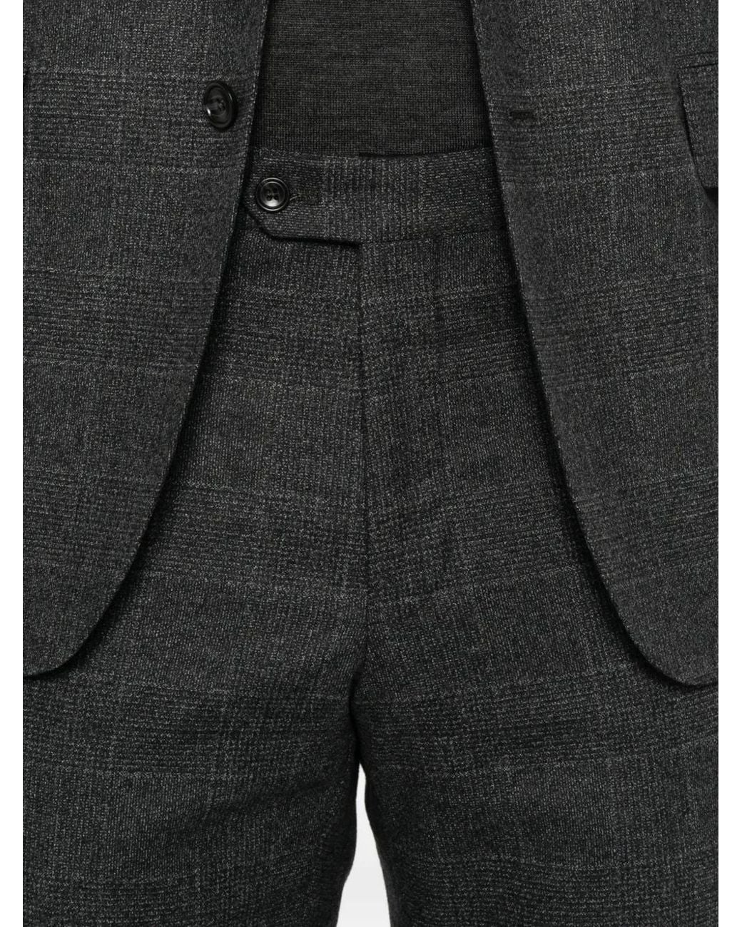 Tagliatore Black Check-Pattern Suit for men