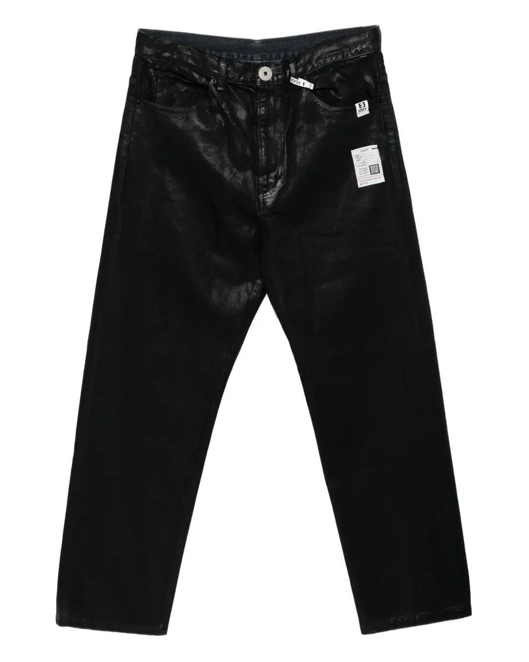 Maison Mihara Yasuhiro Black Two-Tone Coated Jeans for men
