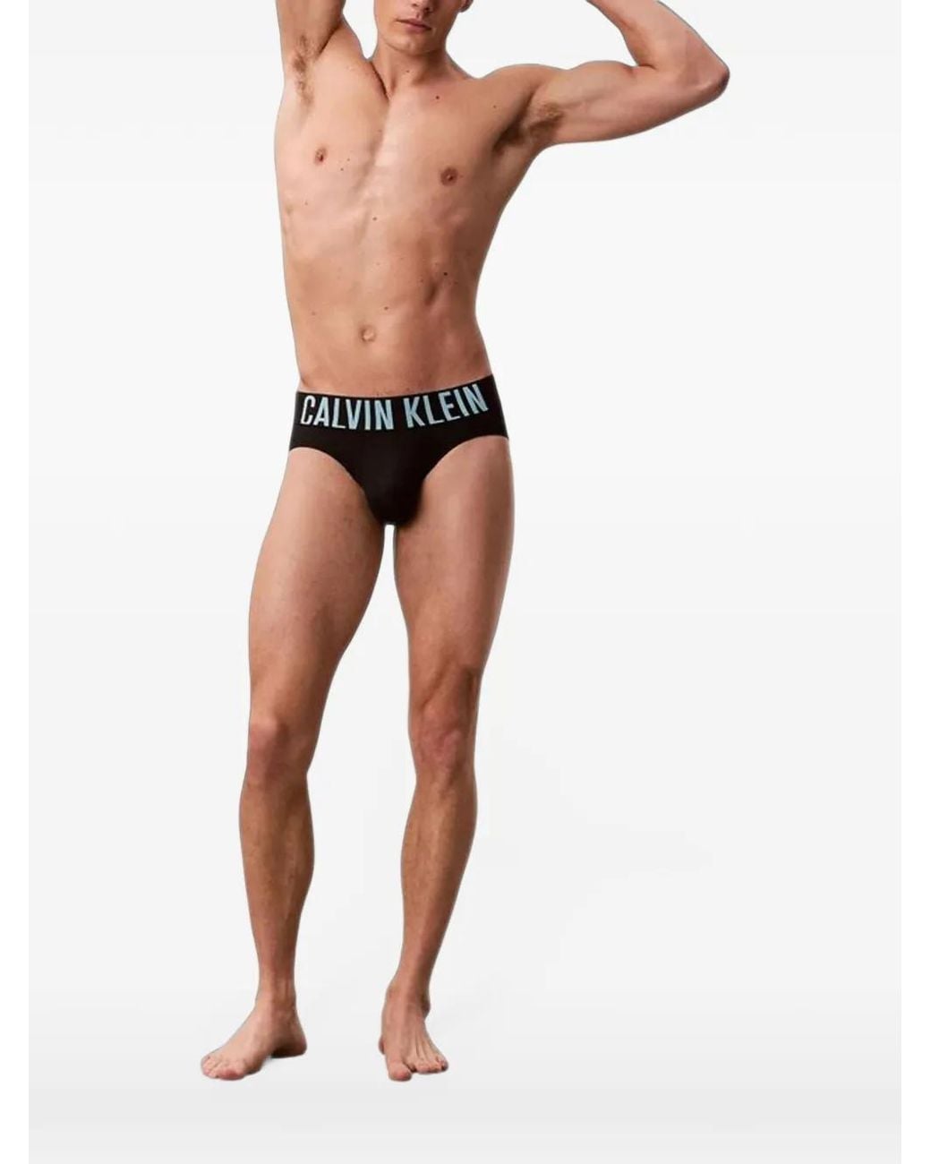 Calvin Klein Black Logo-Waistband Cotton Briefs (Set Of Three) for men