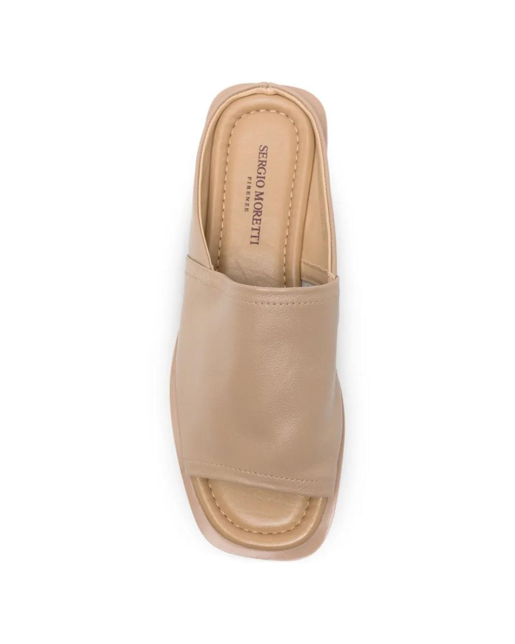 SERGIO MORETTI FIRENZE Natural Open-Toe Leather Sandals