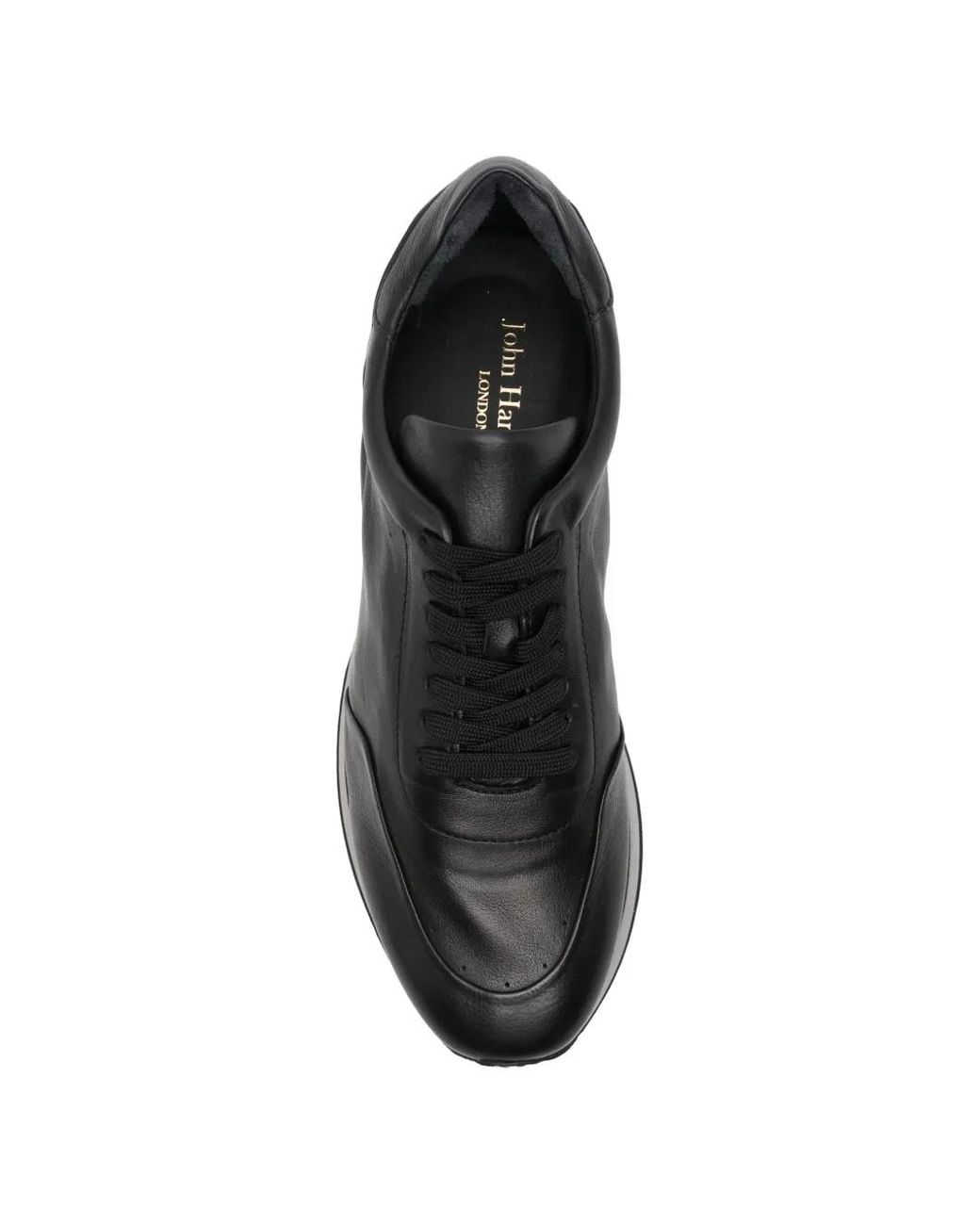 JOHN HARRISON Black Leather Panelled Sneakers for men