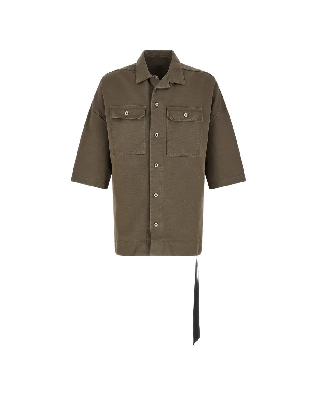 Rick Owens Natural Magnum Tommy Front Button Pockets Shirt for men