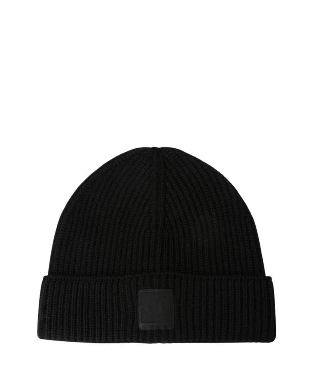 C P Company Black Bonnet Metropolis Series En Laine Mérinos Extra-Fine for men