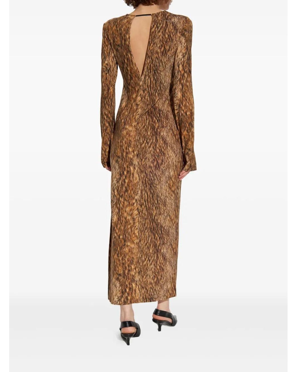 MM6 by Maison Margiela Brown Long-Sleeve Dress