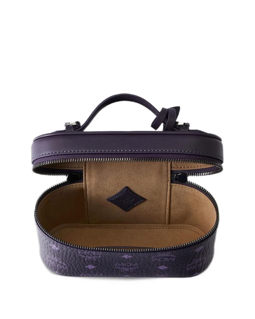 MCM Purple Mini Visetos Aren Tote Bag