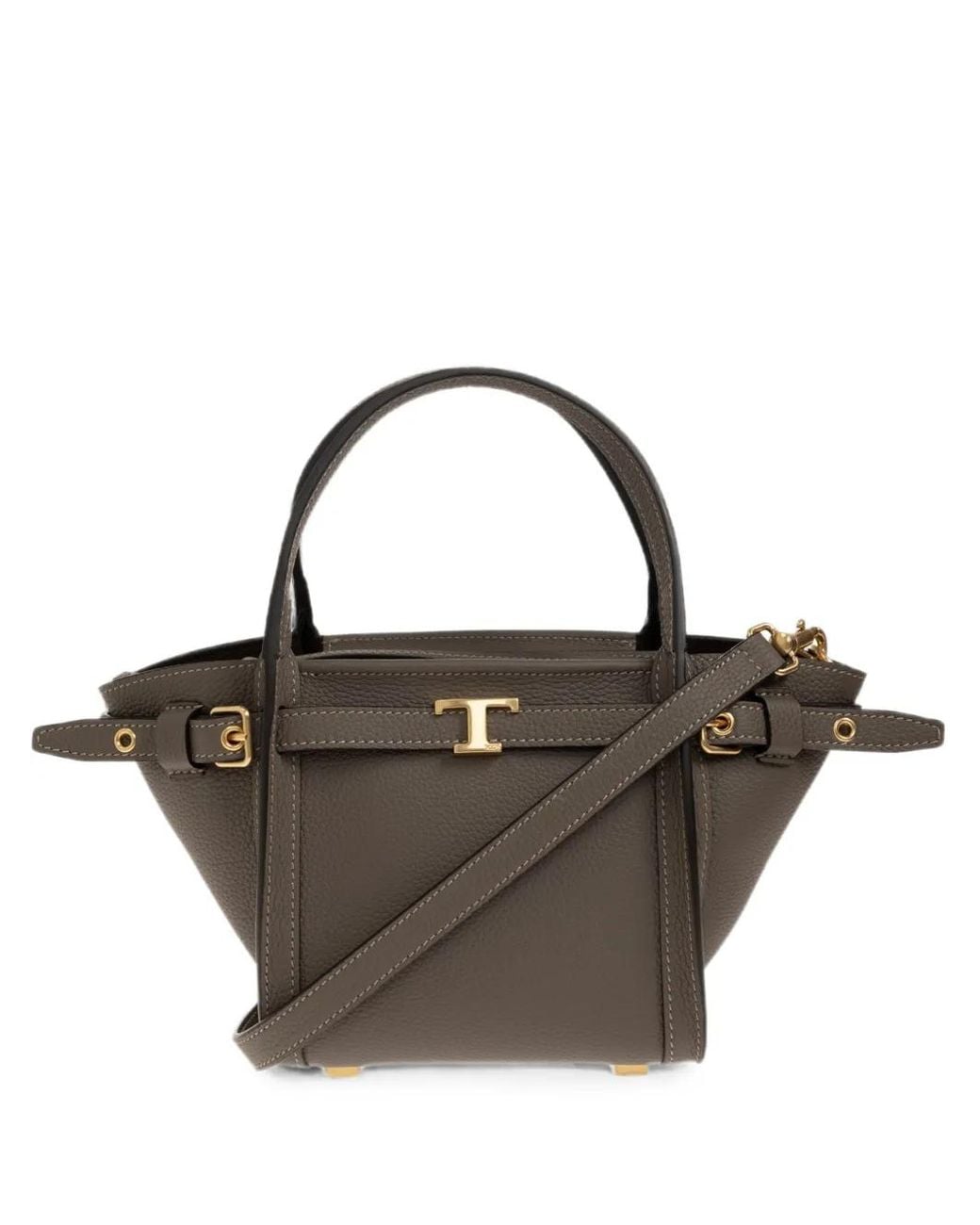 Tod's Brown T Signature Mini Shopping Bag
