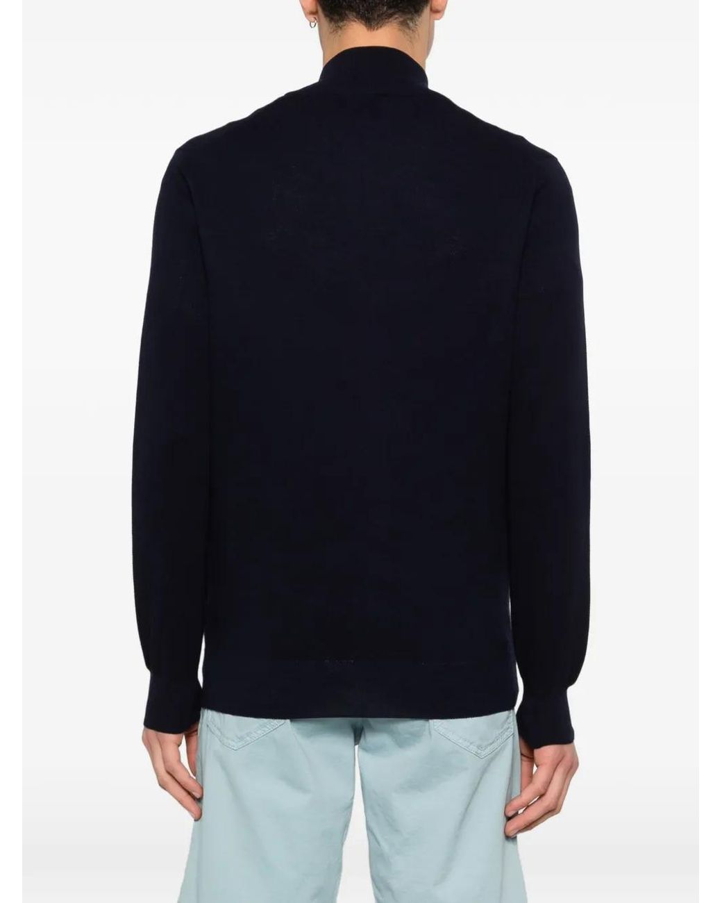 Gran Sasso Blue Zip-Fastening Cardigan for men