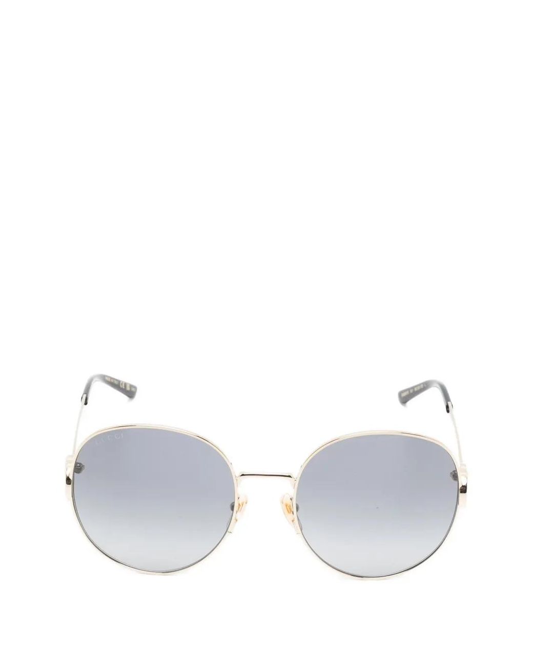 Gucci Metallic Logo-Detail Round-Frame Sunglasses