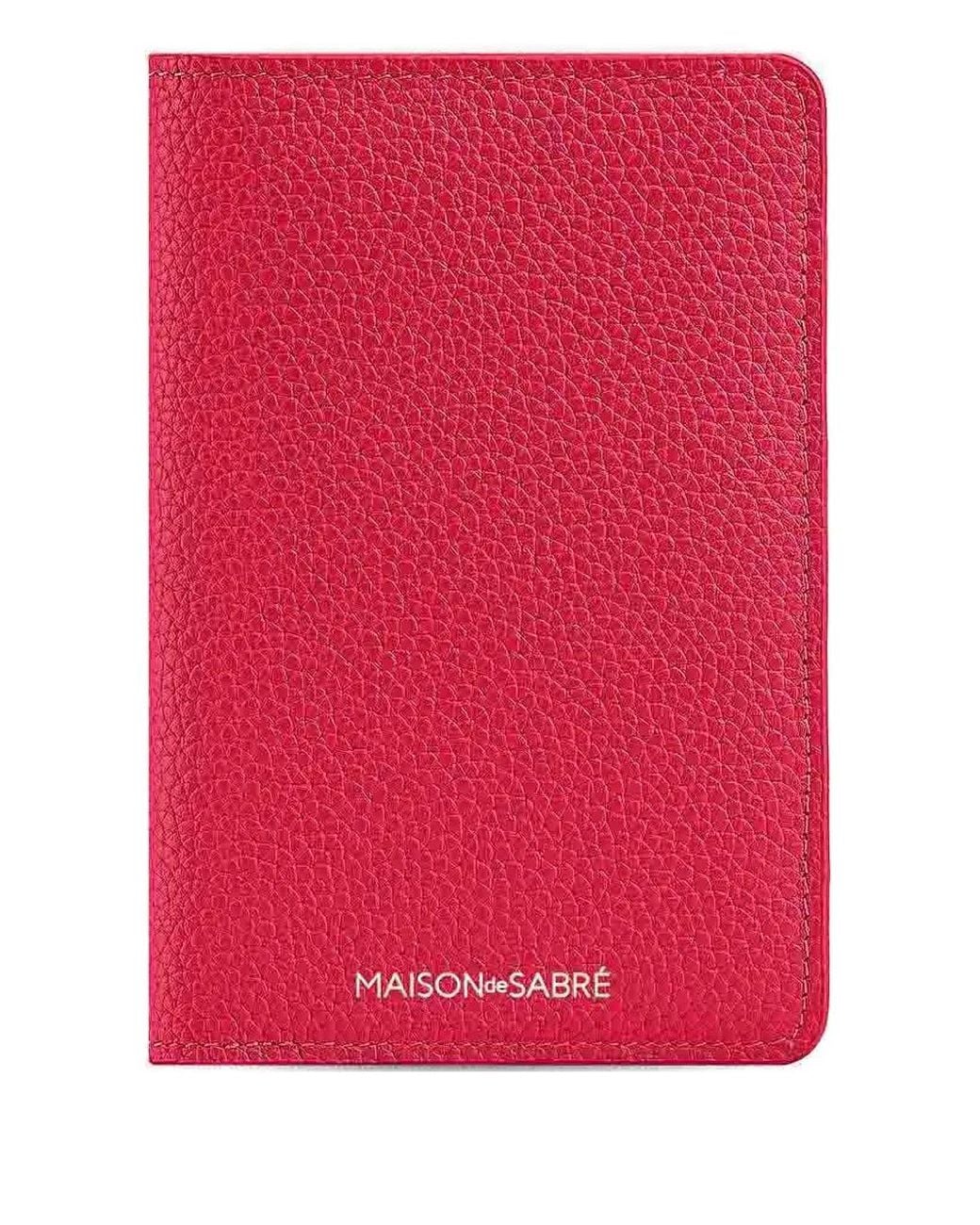 Maison De Sabre Red Leather Passport Holder