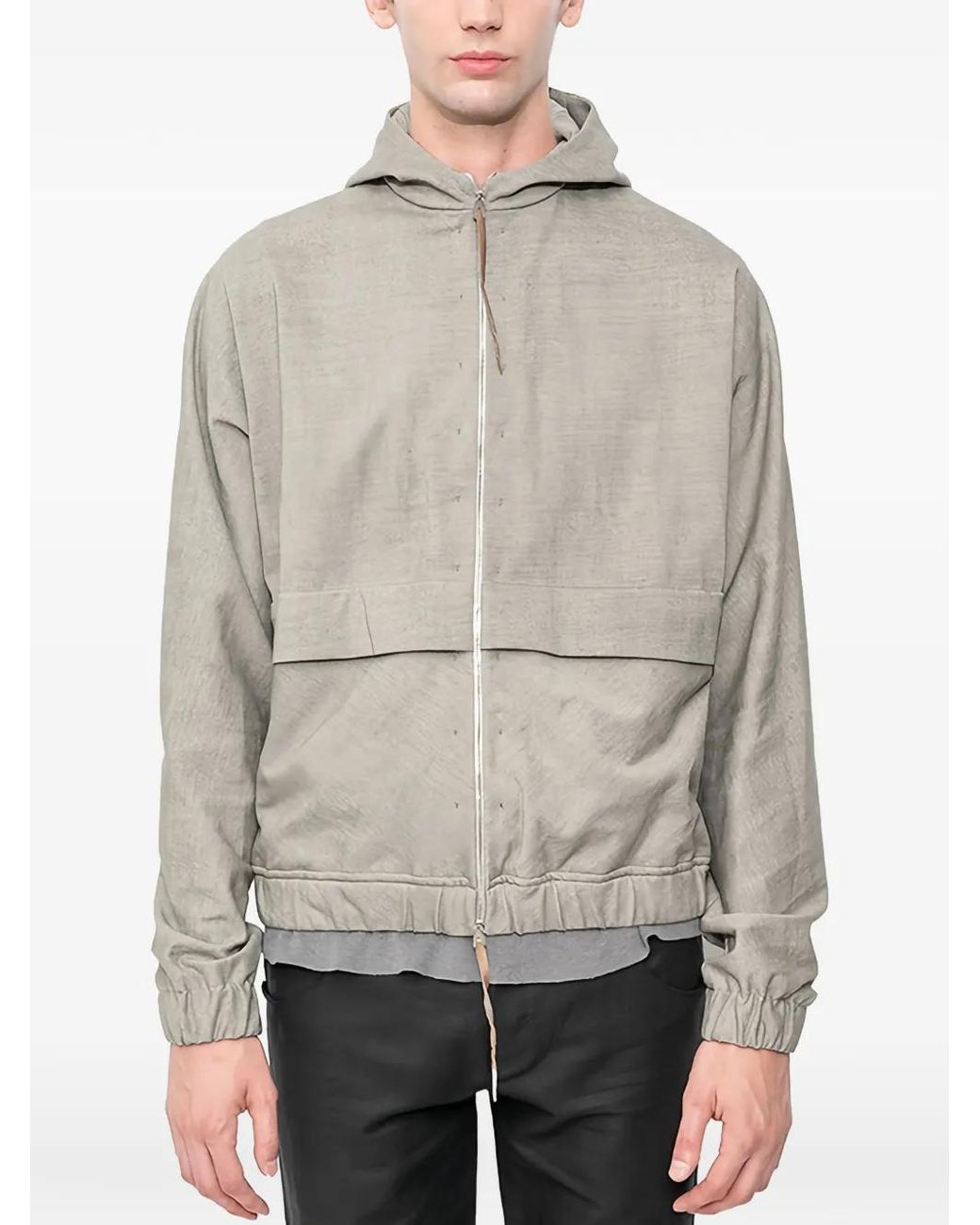 Ma+ Gray Hooded Deep-Pocket Jacket for men