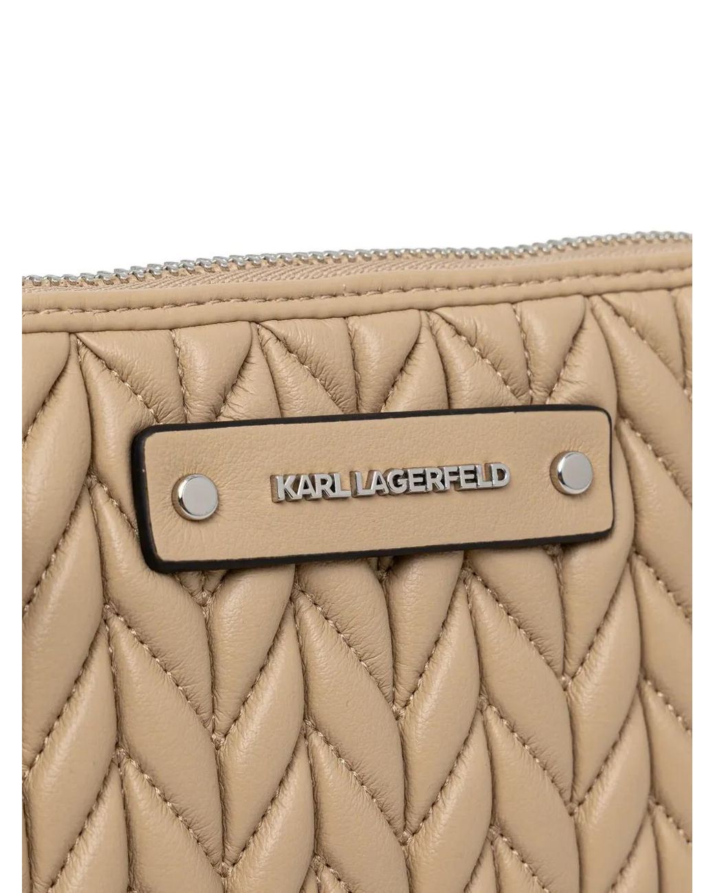 Karl Lagerfeld White Quilted Chain Shoulder Bag