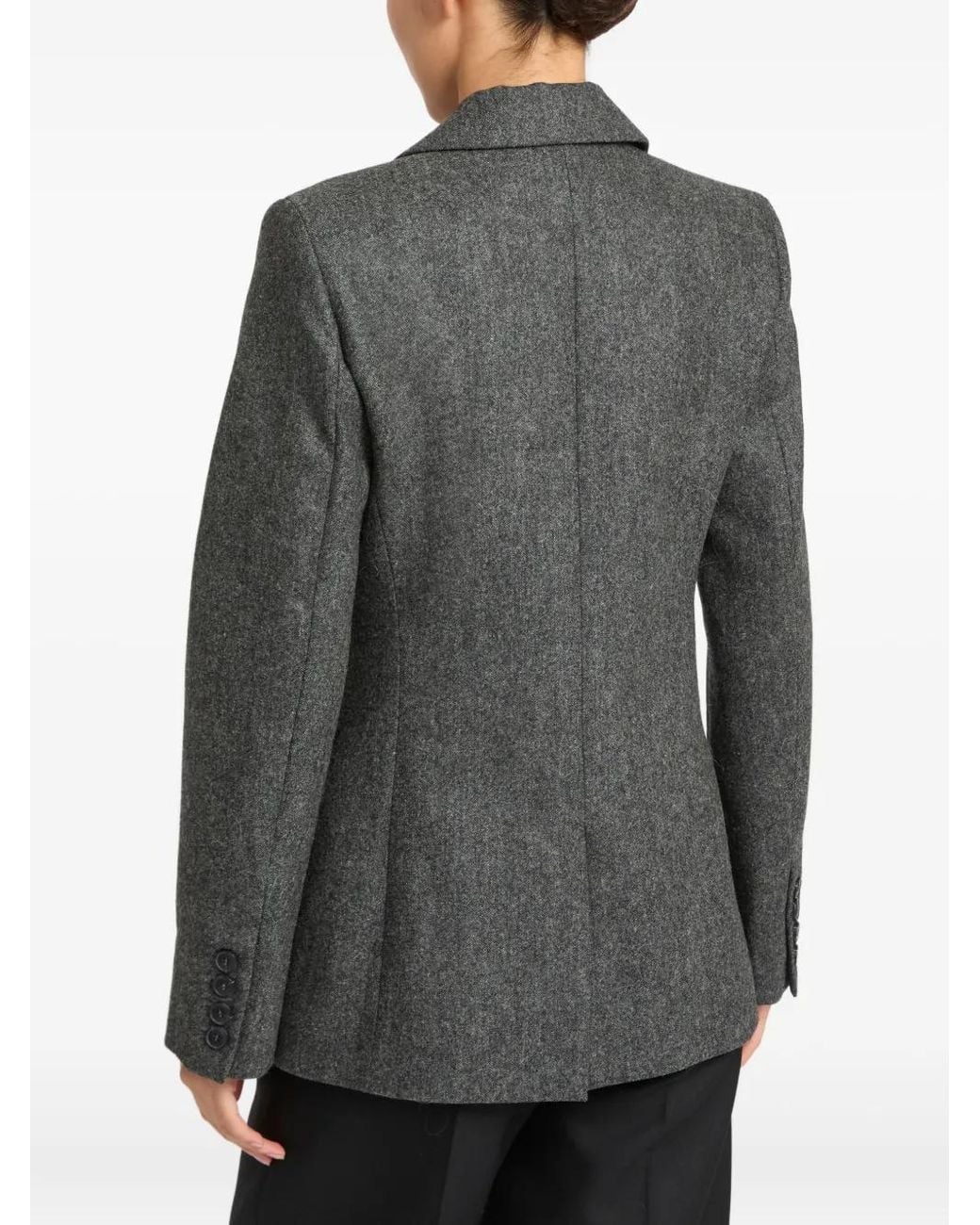 Yves Salomon Black Double-Breasted Fitted Jacket