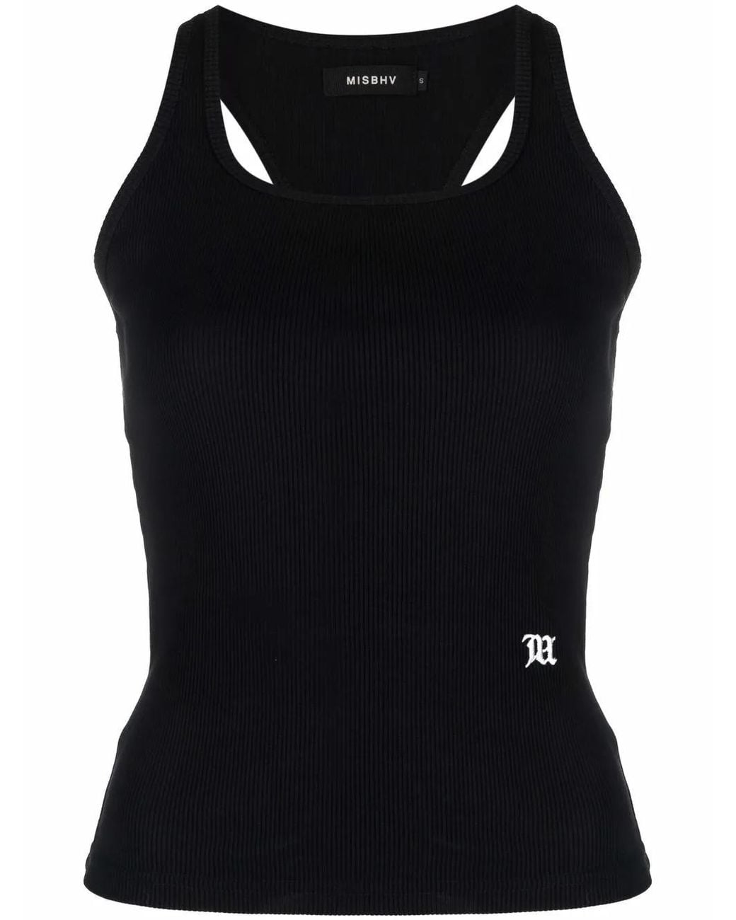 M I S B H V Black Ribbed-Knit Tank Top