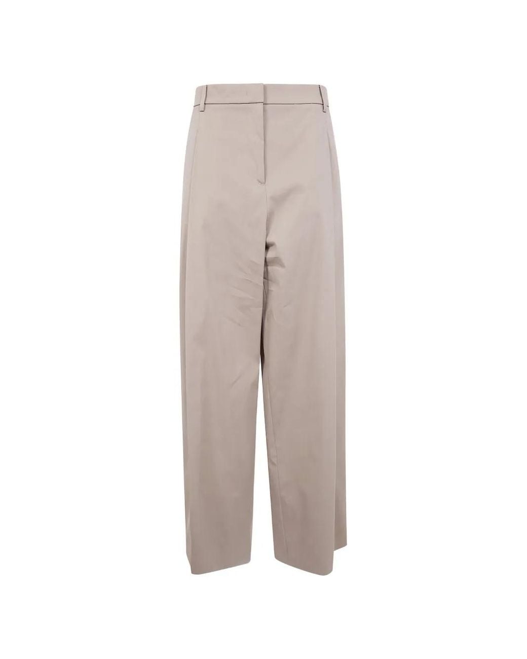 N°21 White Pleated Wide-Leg Trousers