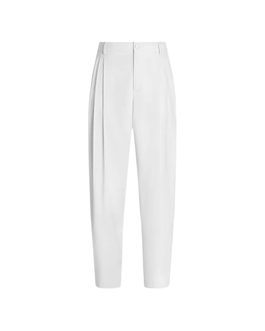 Dolce & Gabbana White Micro-Rib Trousers for men