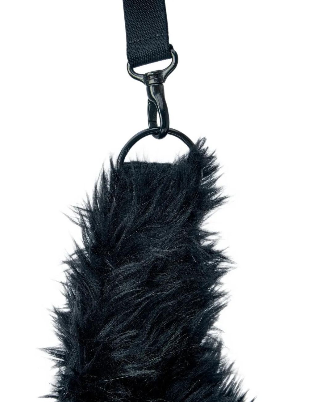 Yohji Yamamoto Black Faux-Fur Shoulder Bag