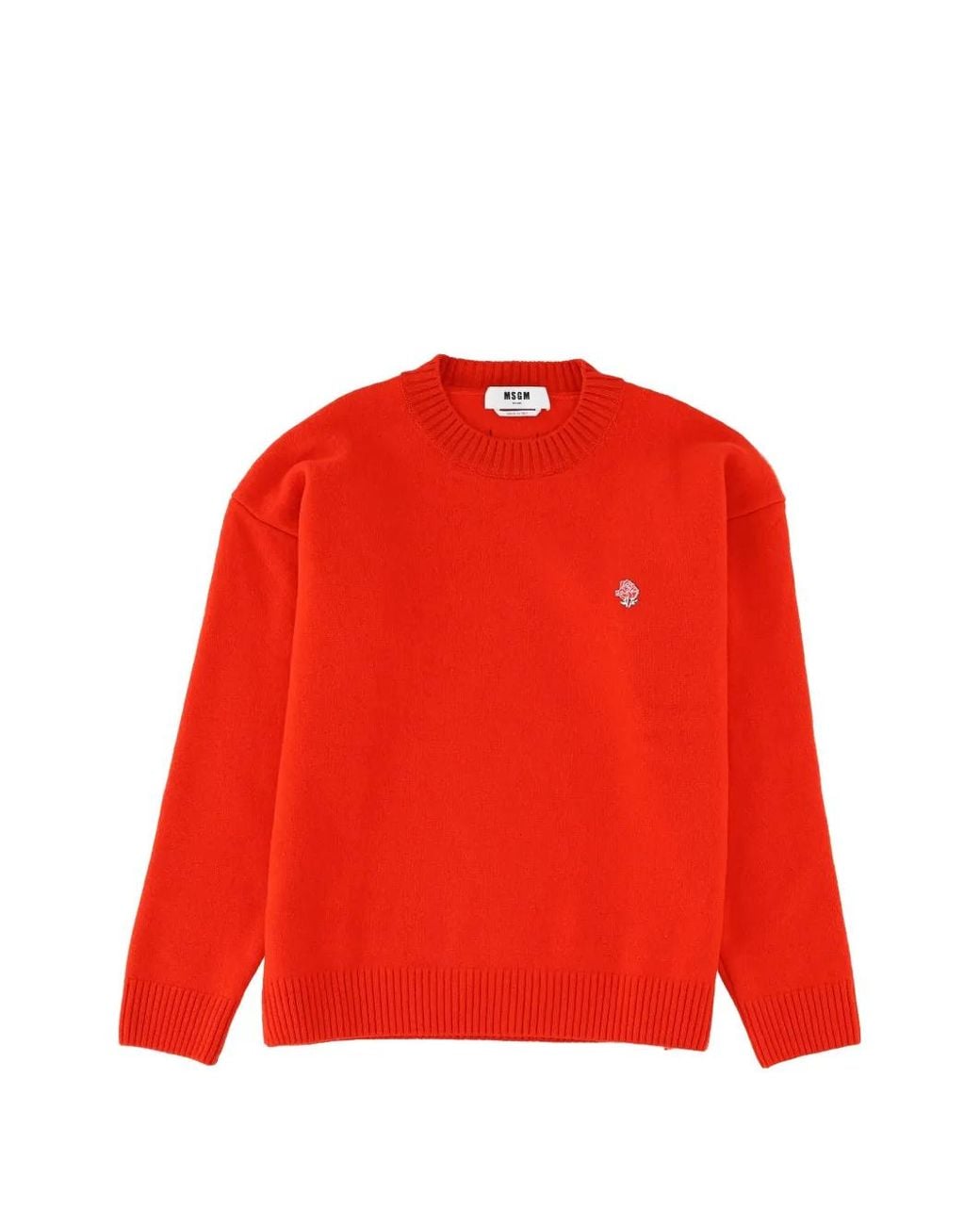 MSGM Red Crew-Neck Sweater for men