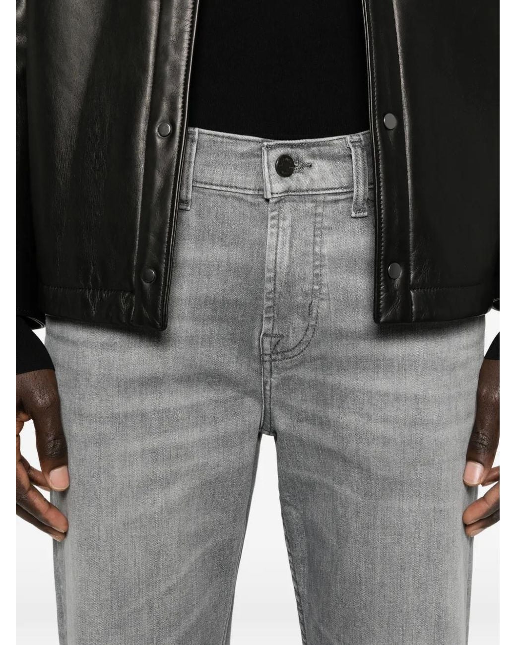 7 For All Mankind Gray Slimmy Tapered Denim Jeans for men