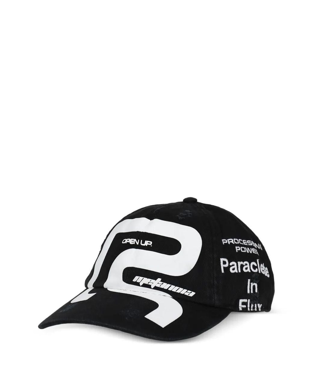 RRR123 Black Graphic Baseball Cap for men