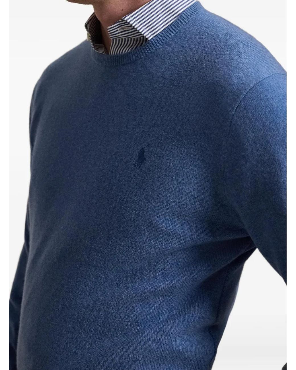 Polo Ralph Lauren Blue Pony Embroidered V-Neck Sweater for men