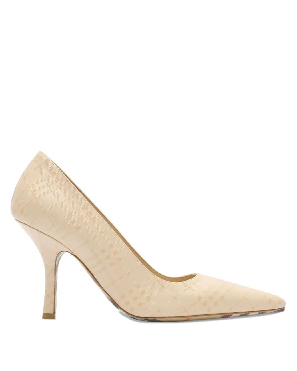 Burberry Natural Quilted Check Leather Dame Pumps