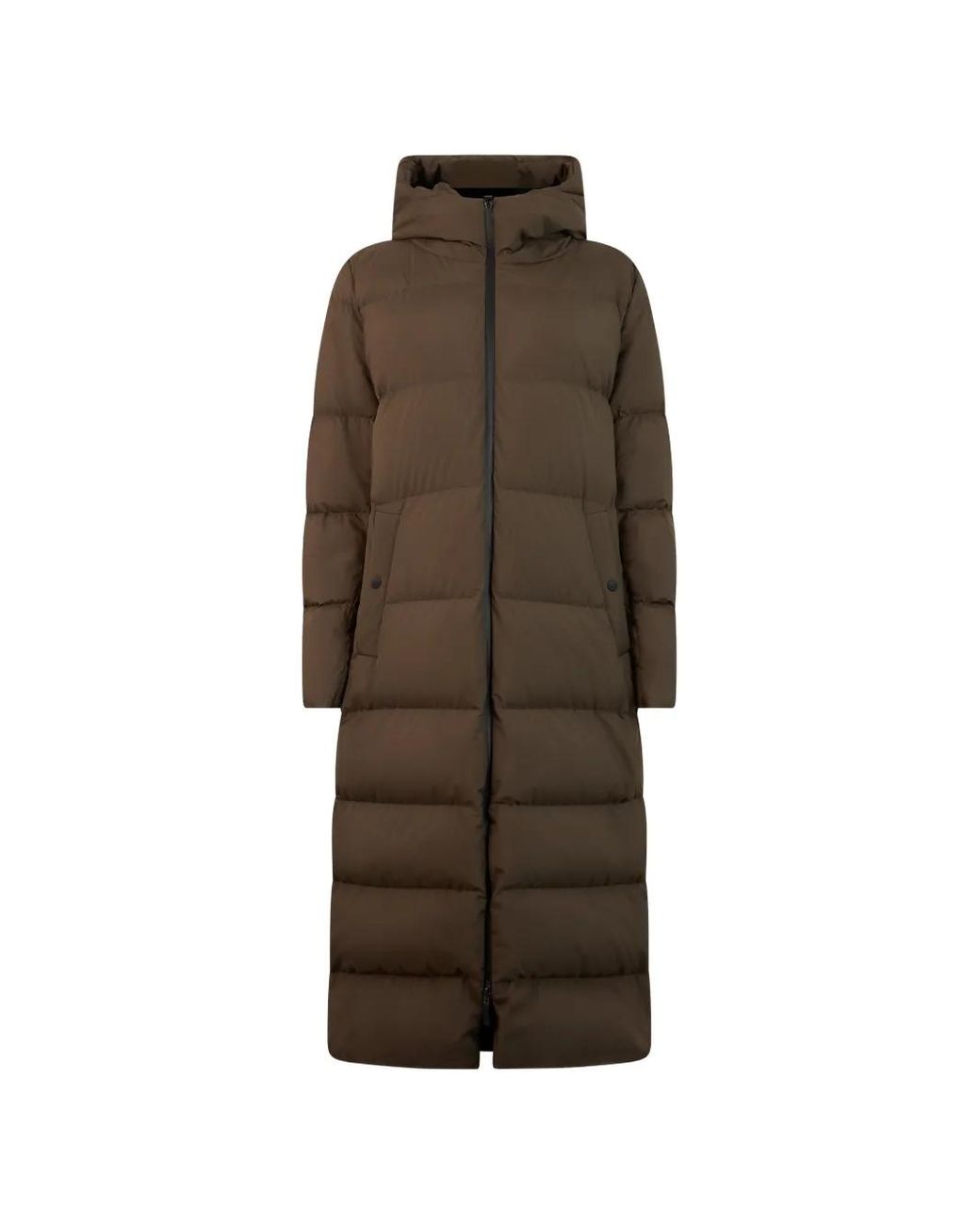Herno Brown Quilted Hooded Puffer Jackets