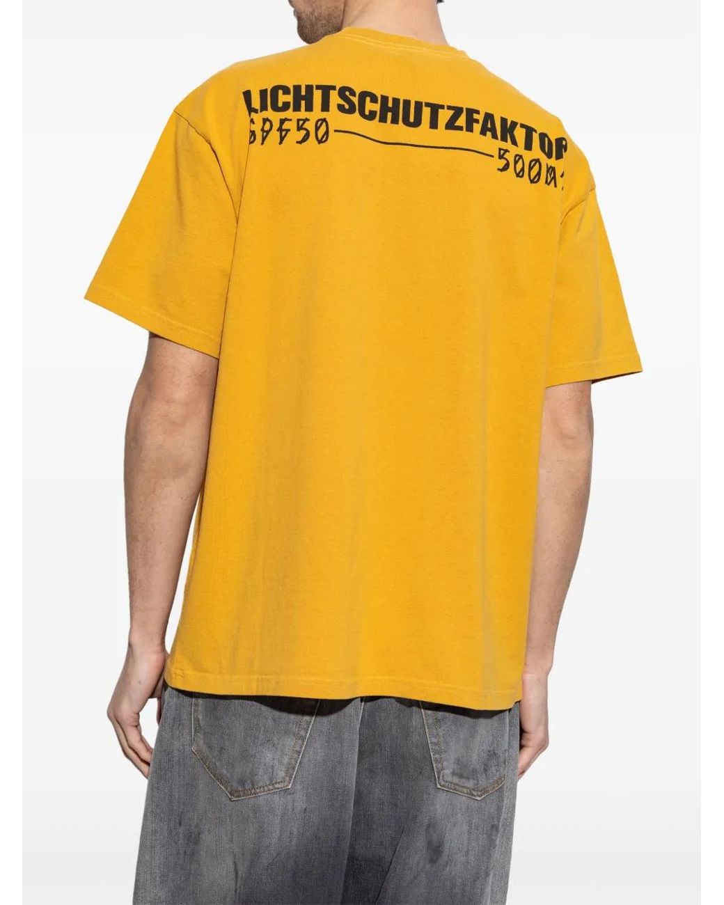 44 Label Group Yellow Printed T-Shirt for men