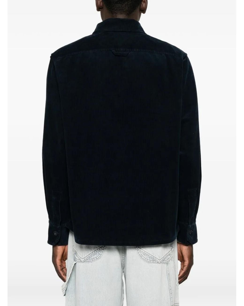 A.P.C. Black Corduroy Chest-Pocket Shirt for men