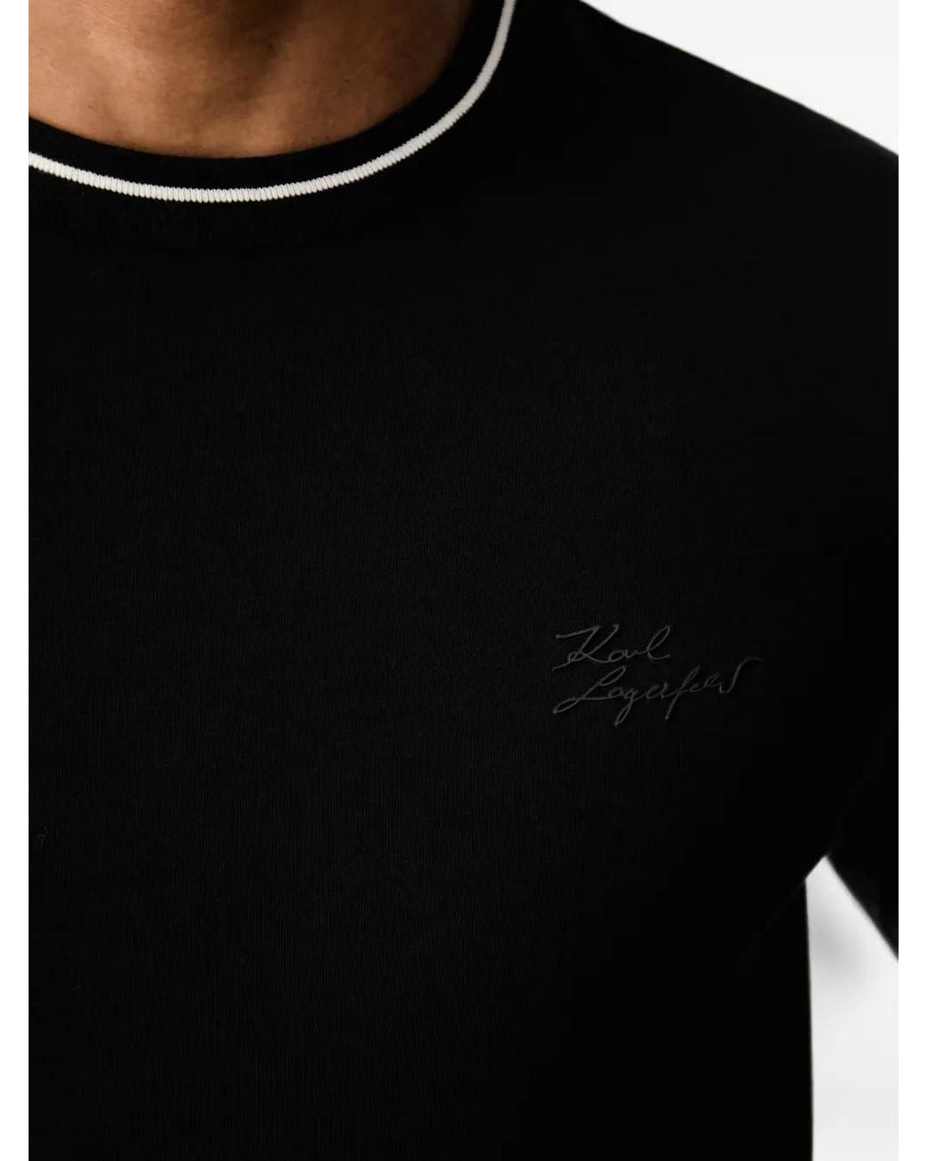 Karl Lagerfeld Black Long-Sleeves T-Shirt for men