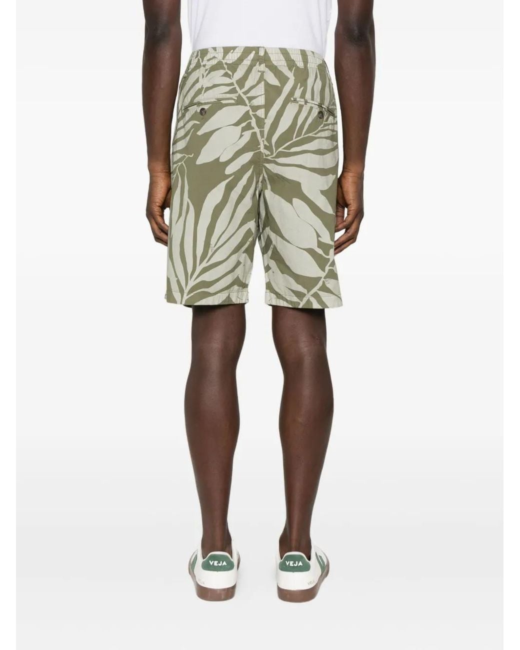 Marc O' Polo Green Leaf-Print Shorts for men