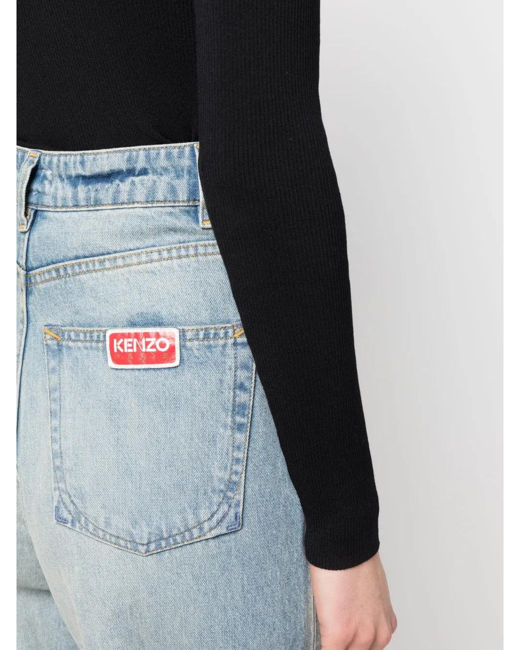 KENZO Jeans Met Logopatch in het Blue