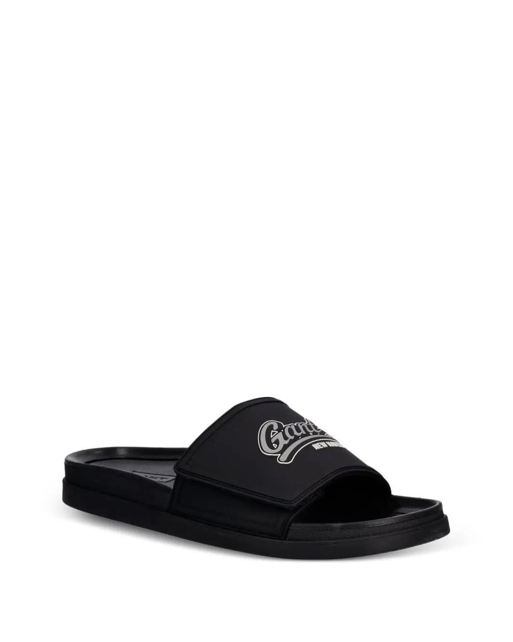 Gant Black Logo-Print Slides for men