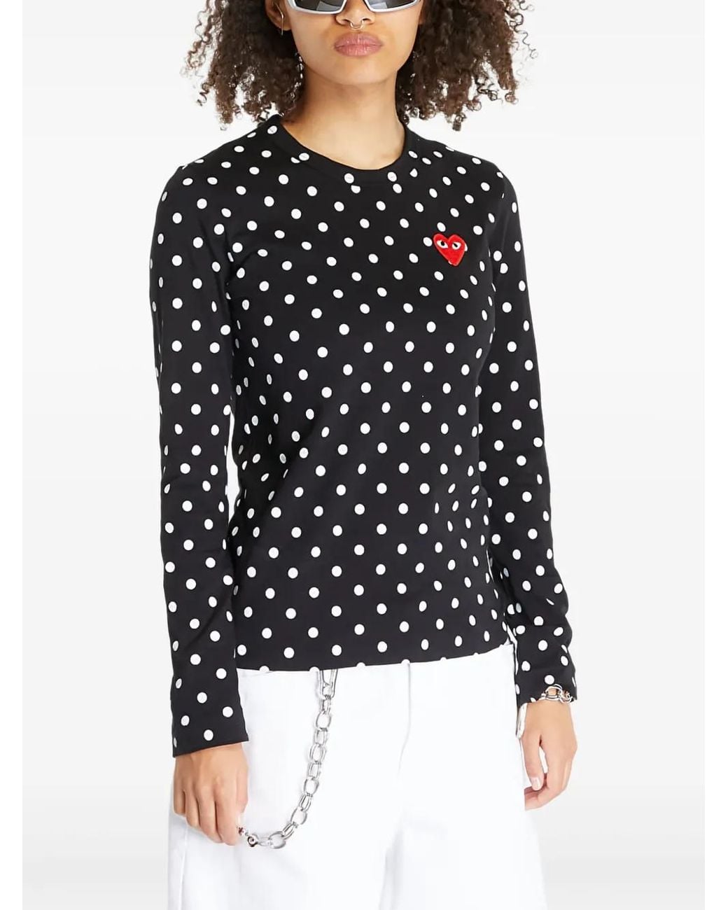 COMME DES GARÇONS PLAY Black Polka-Dot T-Shirt
