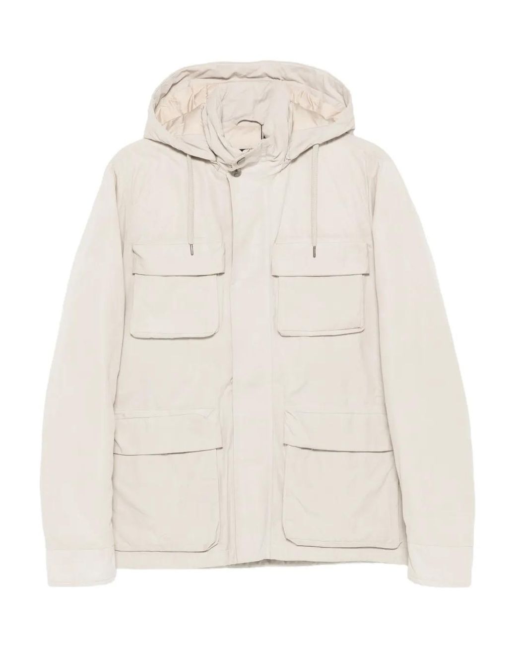 Giacca Con Cappuccio E Tasca di Herno in White da Uomo