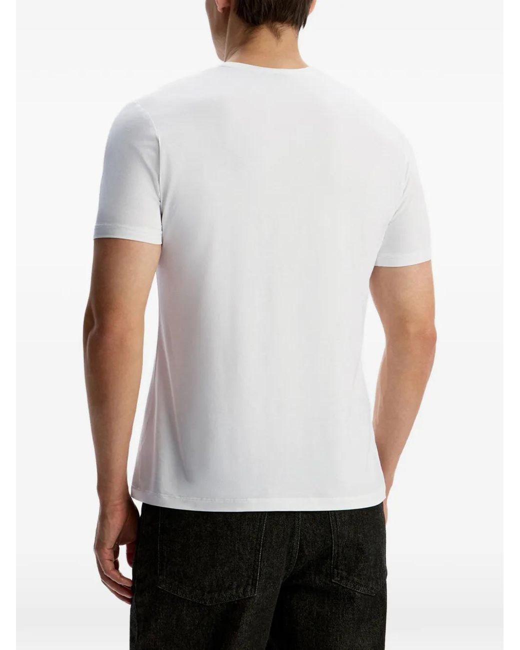 12 STOREEZ White Crew-Neck T-Shirt for men
