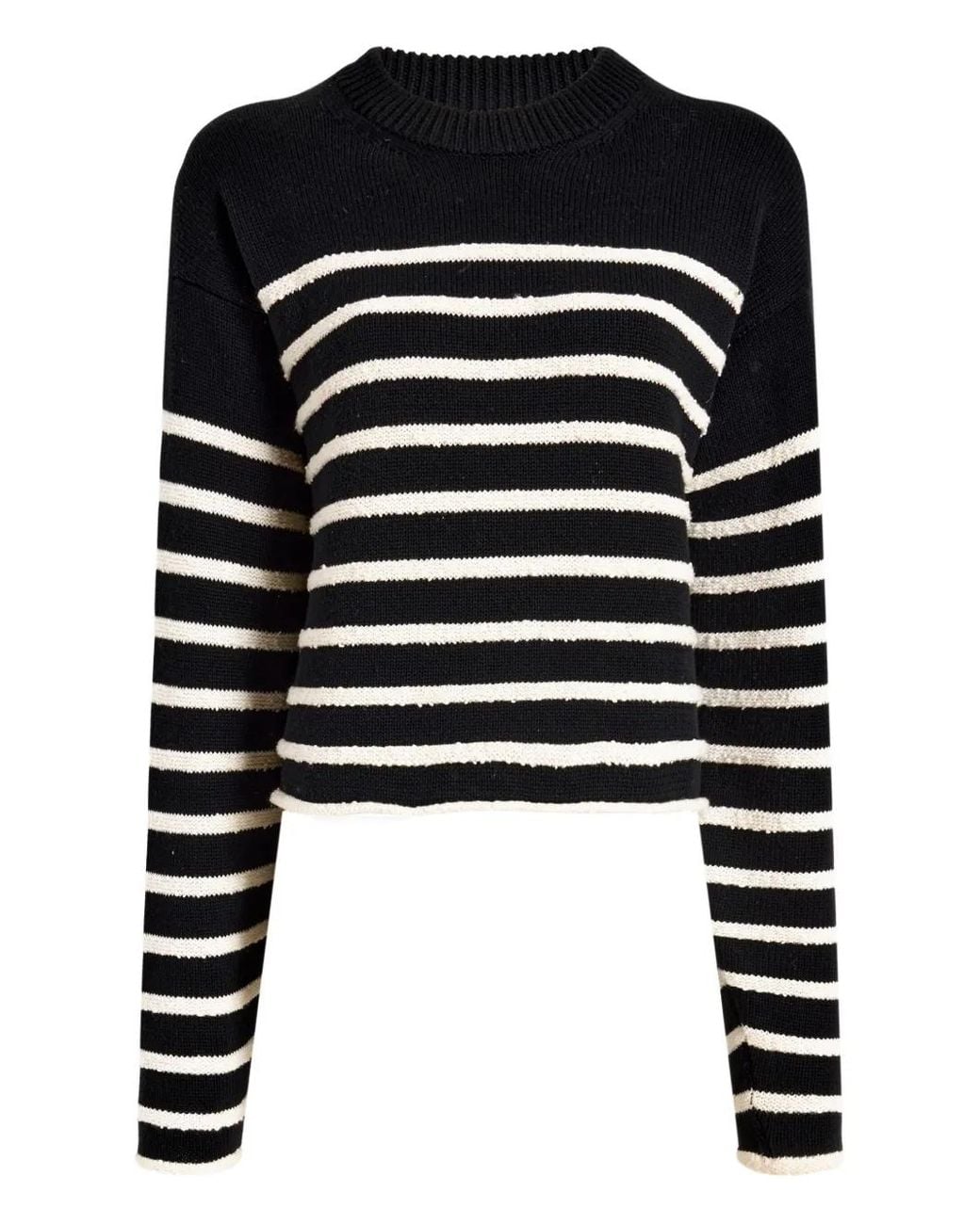 Proenza Schouler Black Striped Cropped Sweater