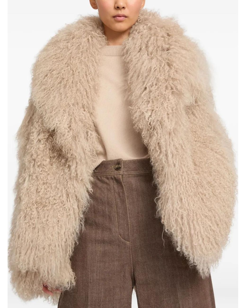 Yves Salomon Natural Shearling Jacket
