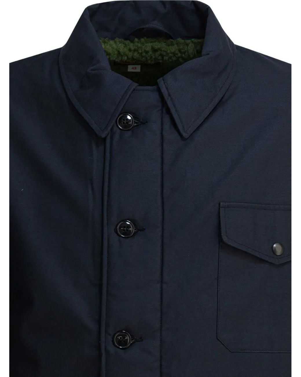 Buzz Rickson's Blue Button Fastening Patch Pocket Jacket for men