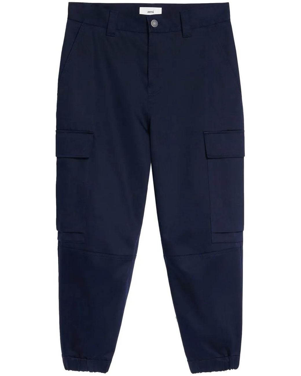 AMI Blue Straight-Leg Cargo Pants for men