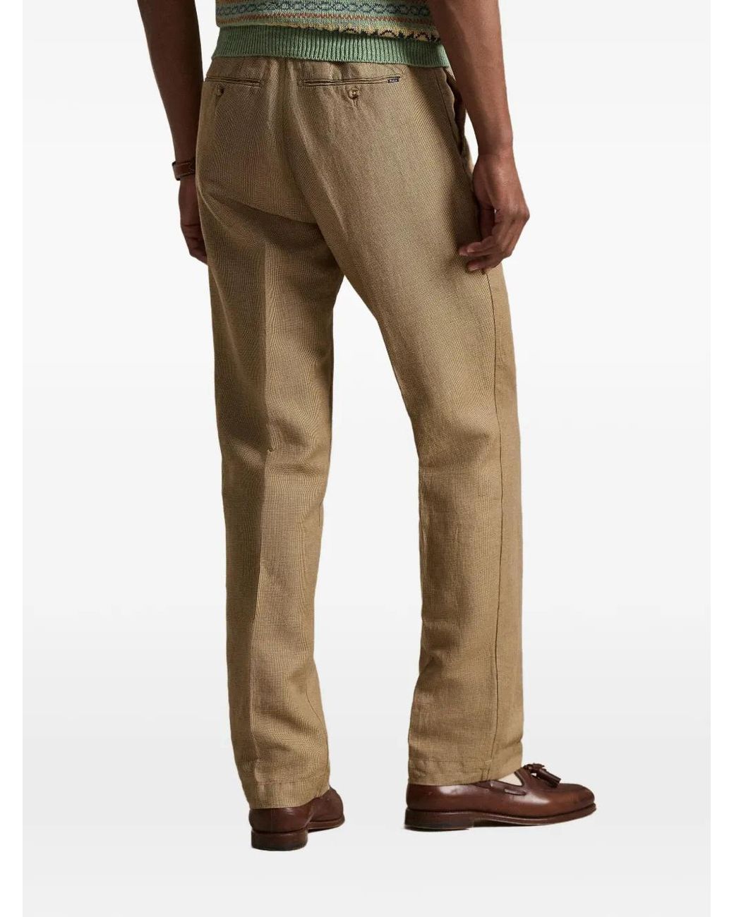 Polo Ralph Lauren Natural Pantalon Chino Manhasset À Motif Pied-De-Poule for men