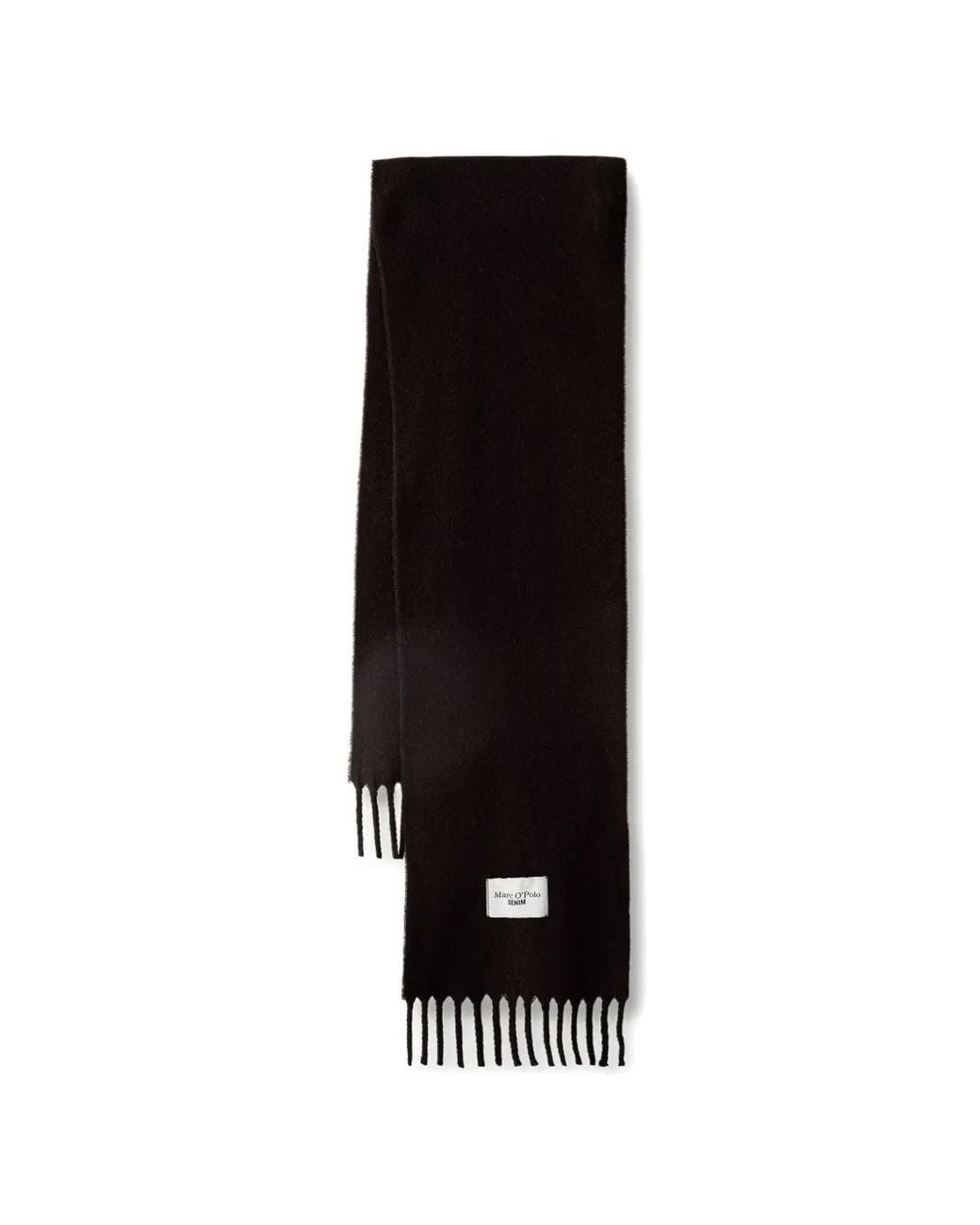 Marc O' Polo Black Fringed Wool Scarf