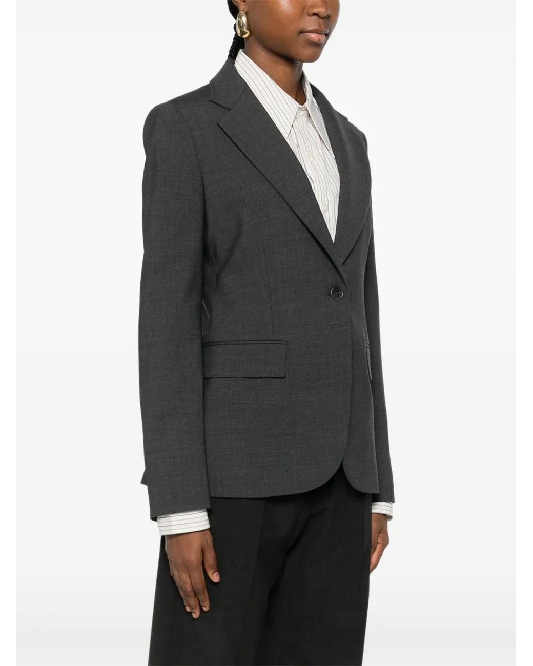 P.A.R.O.S.H. Black Mélange-Effect Blazer