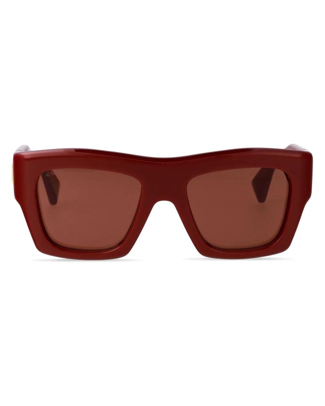 Gucci Red Logo-Lettering Sunglasses